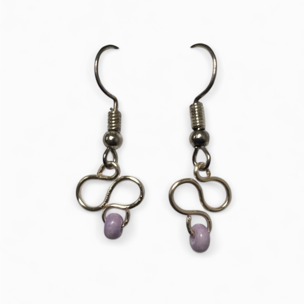 Elegant Polished Silver Infinity Loop Earrings - image 1